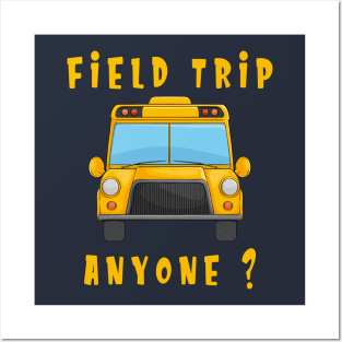 Field Trip School Yellow Bus Science Teacher Seatbelts Posters and Art